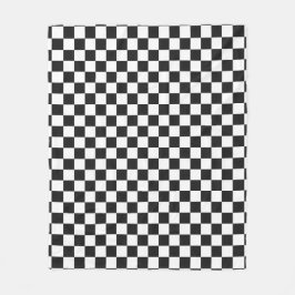 Sophisticated Black and White Checkered Pattern Fleecefilt