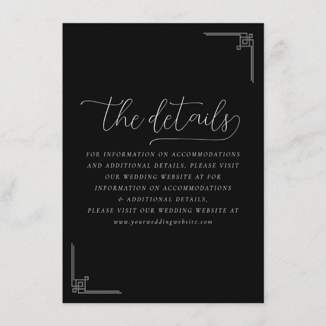 Sophisticated Black Geometric Calligraphy Tilläggskort (Framsida)