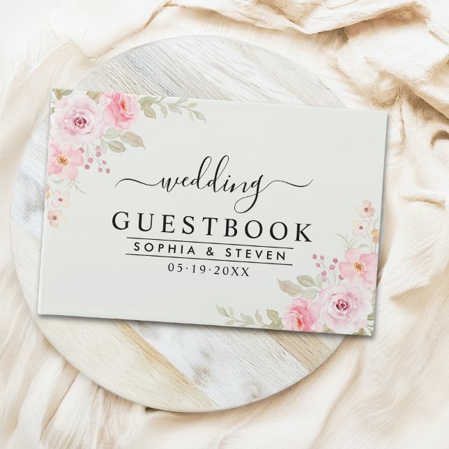 Sophisticated Blush Rose Wedding Celebration Gästböcker (Skapare uppladdad)
