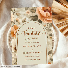 Sophisticated Boho Neutral Beige Sage Save Date Inbjudningar