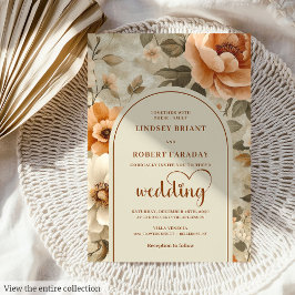Sophisticated Boho Terra Cotta Ivory Sage Wedding Inbjudningar
