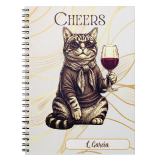 Sophisticated Cat Wine Lover Notebook Anteckningsbok