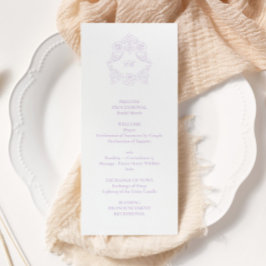 Sophisticated Classic Script Lavender Wedding Program