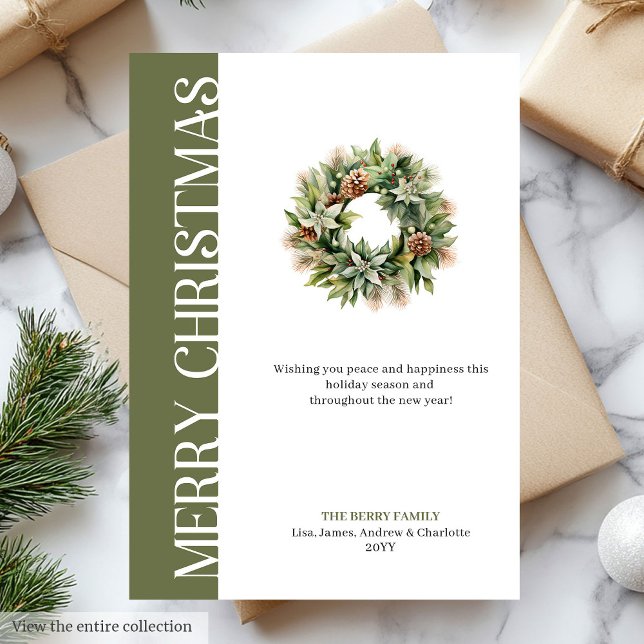 Sophisticated earthy colors Christmas greeting  Julkort (Sophisticated earthy colors Christmas greeting Holiday Card)