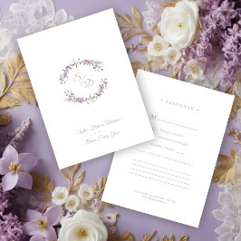 Sophisticated Elegant Lilac Floral Wedding Garland Tilläggskort