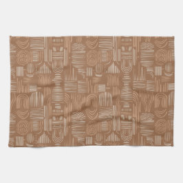 Sophisticated Elegant Terracota Geometric Kökshandduk