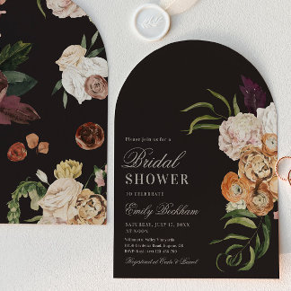 Sophisticated Floral Arch Bridal Shower Invitation Inbjudningar