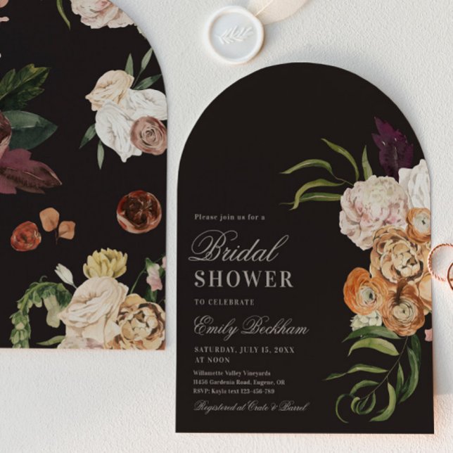 Sophisticated Floral Arch Bridal Shower Invitation Inbjudningar (Skapare uppladdad)