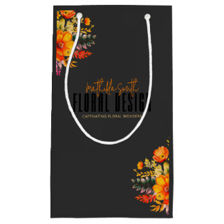 Sophisticated Floral Design Black Orange Flowers 