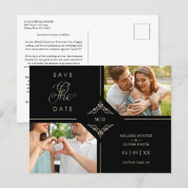 Sophisticated Flourish Wedding Initials Ornamental Meddelande Vykort