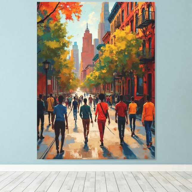 Sophisticated Harlem Renaissance Street Canvastryck (Insitu (trägolv))