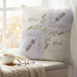 Sophisticated Lavender Cozy Book Lovers Accent Kudde