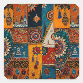 Sophisticated Luxury African Asian Caribbean Fyrkantigt Klistermärke