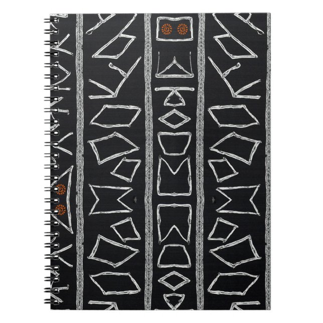 Sophisticated Luxury African Caribbean Mudcloth Anteckningsbok (Framsidan)