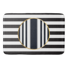 Sophisticated modern black and white Bath Mat Badrumsmatta