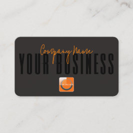 Sophisticated Modern Black Orange Logo Generic  Visitkort