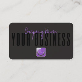 Sophisticated Modern Black  Purple Logo Generic  Visitkort