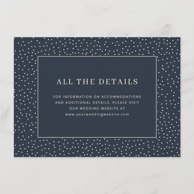 Sophisticated Navy Polka Dots Tilläggskort (Framsida)