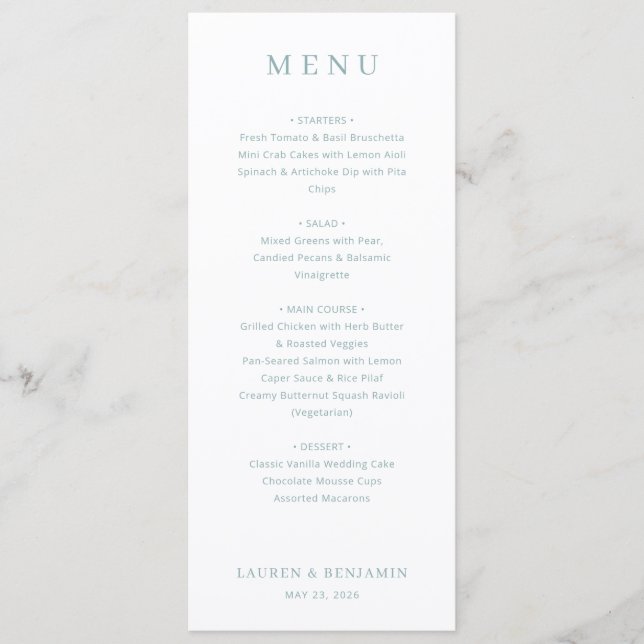 Sophisticated Off-White Menu Template Meny (Framsida)