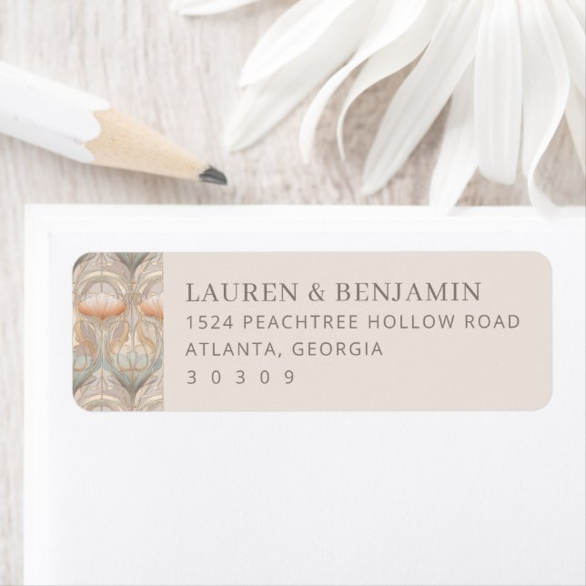 Sophisticated Pastel Floral Returadress Etikett (Insitu)