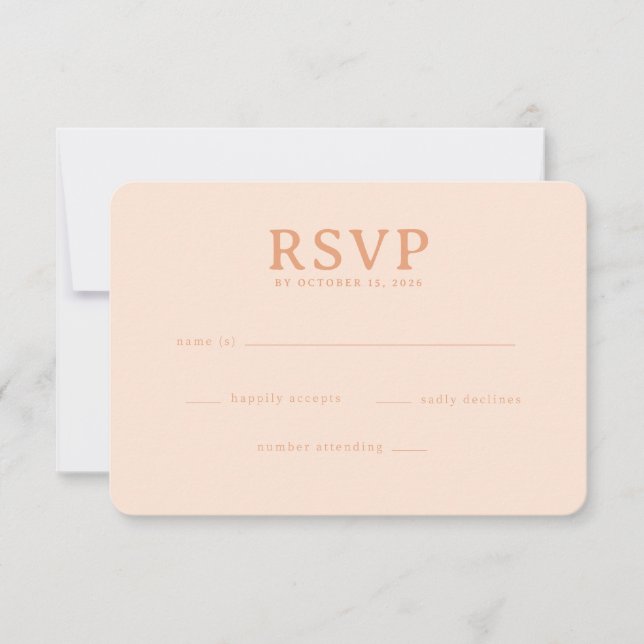 Sophisticated Peach RSVP Card OSA Kort (Framsida)