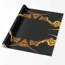 Sophisticated Presentation: Black& & Gold Abstract Presentpapper