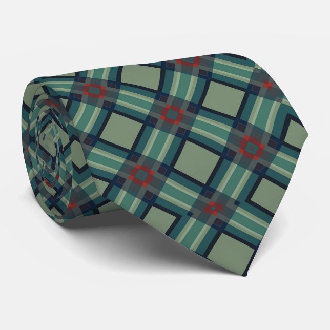 Sophisticated Sage Green and Navy Geometric Plaid  Slips (Rullad)