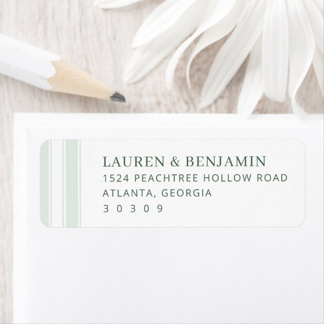Sophisticated Sage Minimalist Returadress Etikett (Insitu)