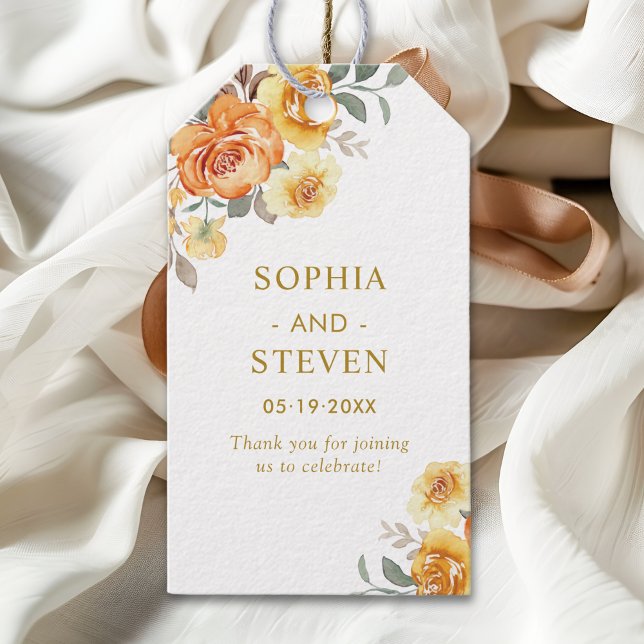 Sophisticated spring wedding with orange blossoms presentetikett (Skapare uppladdad)