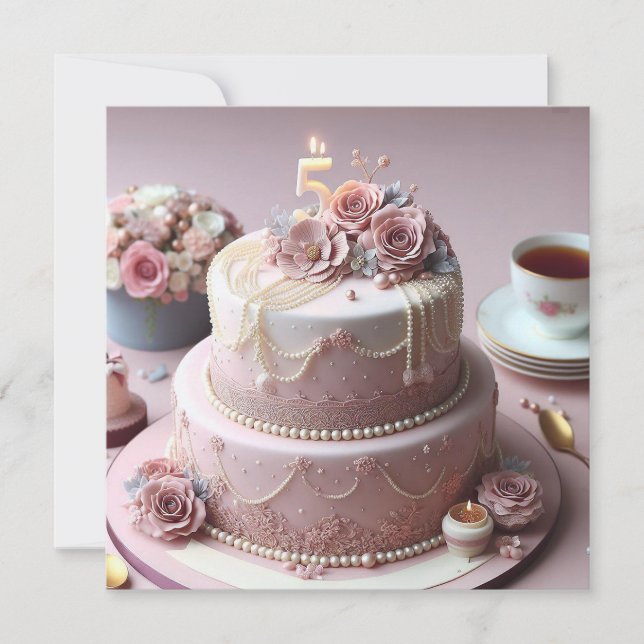 SOPHISTIKAT 5:E BRÖLLOP-ÅRSDAGEN INBJUDNINGAR (Framsida)