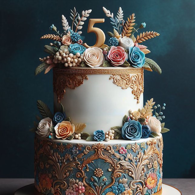 SOPHISTIKAT FÄRGÄMNE 5:E BRÖLLOP-ÅRSDAGEN INBJUDNINGAR (Skapare uppladdad)