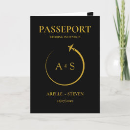 Sopinbjudan till Passport Destination Faux guld Inbjudan