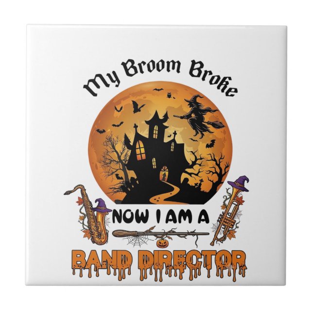 Sopkvast Banddirektör Halloween Spökhus  Kakelplatta (Framsidan)