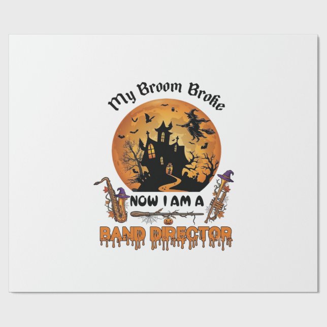 Sopkvast bröt bandledare Halloween spökhus  Presentpapper (Platt)