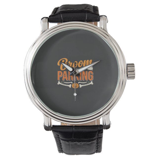 Sopkvastparkering Halloween Vektordesign_1 Armbandsur (Framsida)