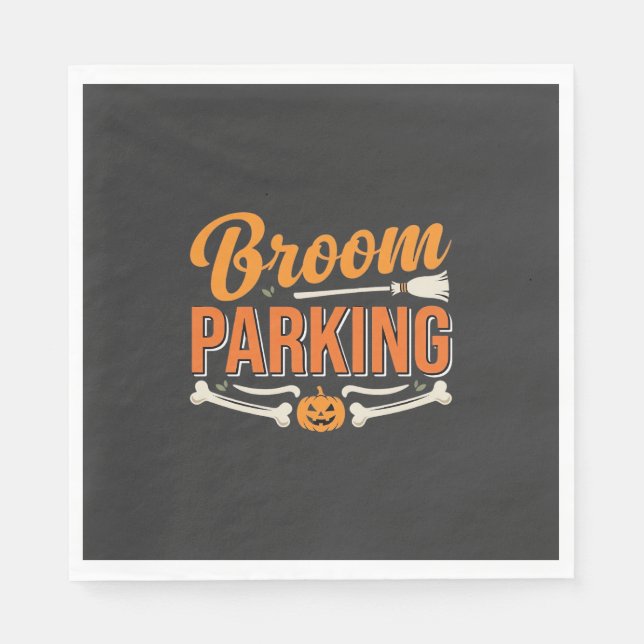 Sopkvastparkering Halloween Vektordesign_1 Pappersservett (Framsidan)