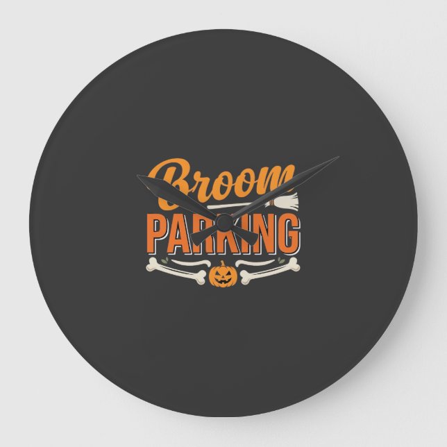 Sopkvastparkering Halloween Vektordesign_1 Stor Klocka (Framsida)