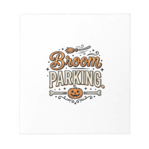 Sopkvastsparkering Halloween Vintage Häxa Vektor D Anteckningsblock