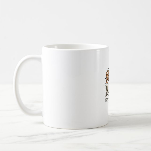 Sopkvastsparkering Halloween Vintage Häxa Vektor D Kaffemugg (Vänster)
