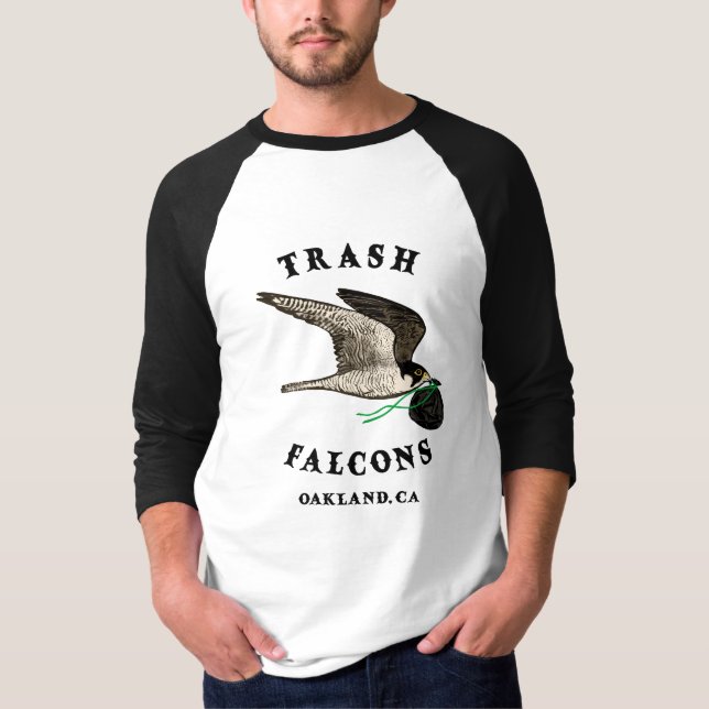 Sopor Falcons Officiell BaseballTee - svarta Sleev T Shirt (Framsida)