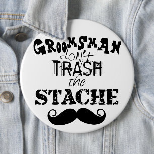 Sopor inte Stache Mustache Retro Hipster Knapp