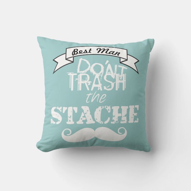 Sopor inte Stache Mustache Retro Hipster Kudde (Framsida)