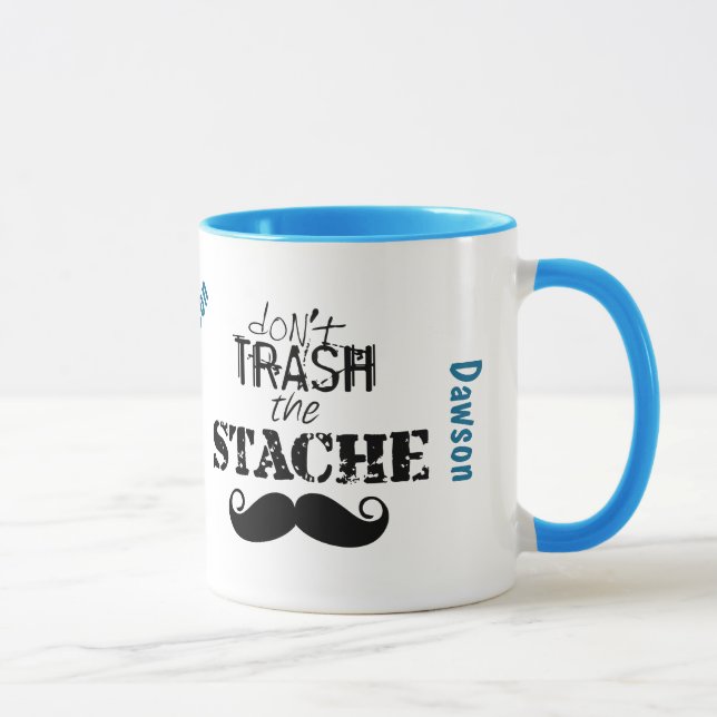 Sopor inte Stache Mustache Retro Hipster Mugg (Höger)