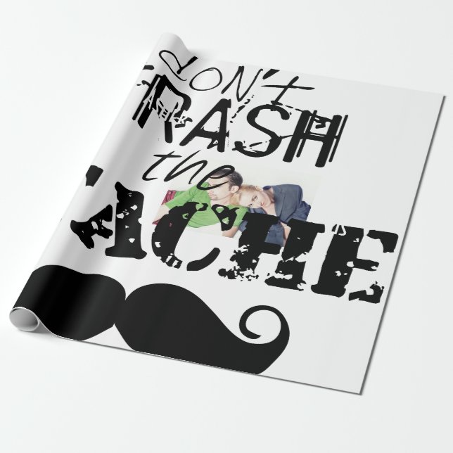Sopor inte Stache Mustache Retro Hipster Presentpapper (Utrullad)