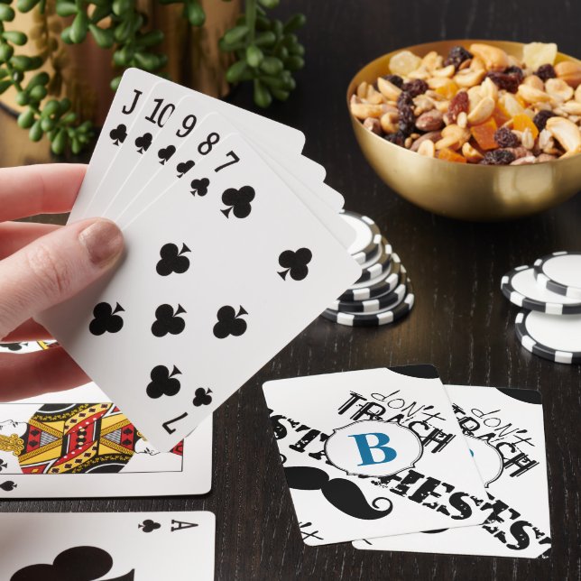 Sopor inte Stache Mustache Retro Hipster Spel Kort (På plats)