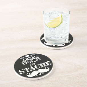Sopor inte Stache Mustache Retro Hipster Underlägg Sandsten