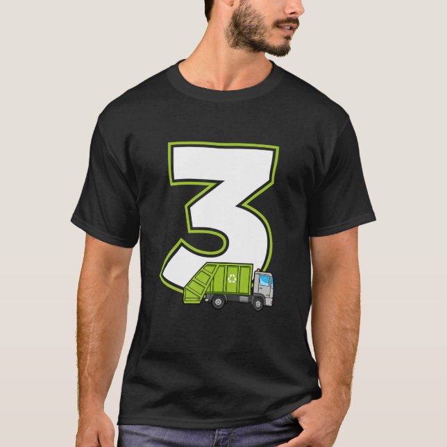 Sopor Lastbil Costume Party 3 Birthday Boy T Shi Shirt (Framsida)
