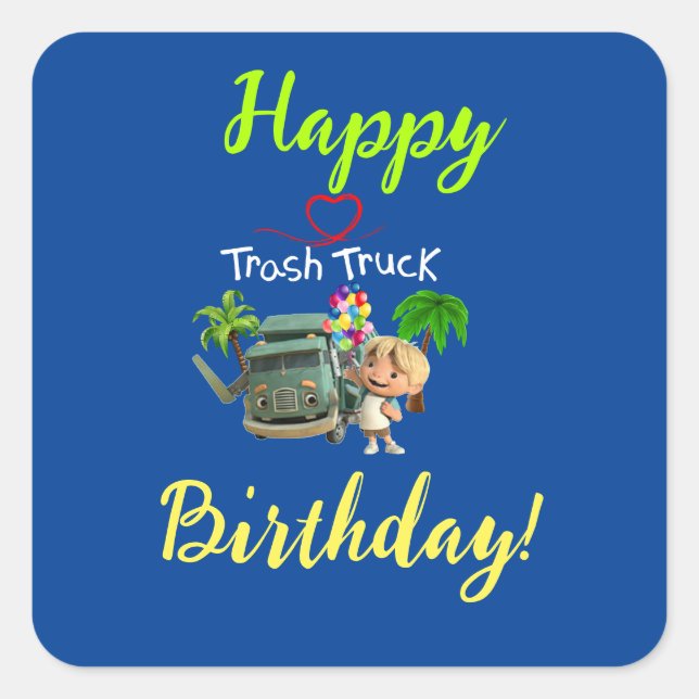 Sopor Lastbil Fyrkantigt Klistermärke (Framsida)