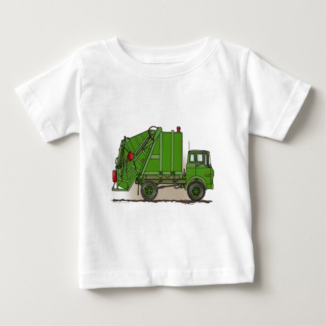 Sopor Lastbil Grönt Baby T-Shirt (Framsida)