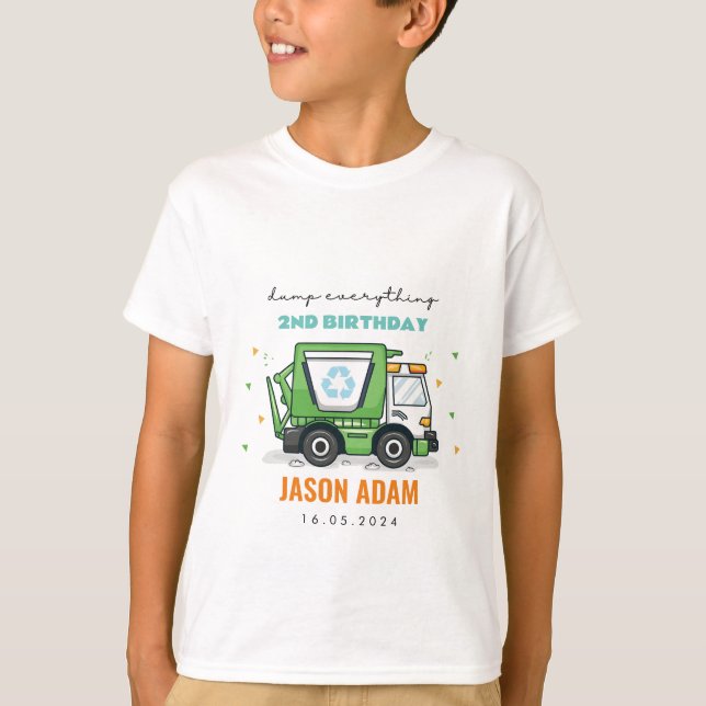 Sopor Lastbil Kids Tshirts Födelsedagsfest (Framsida)